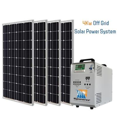 Sistema eléctrico solar del hogar de la CA 4000W con el panel cristalino