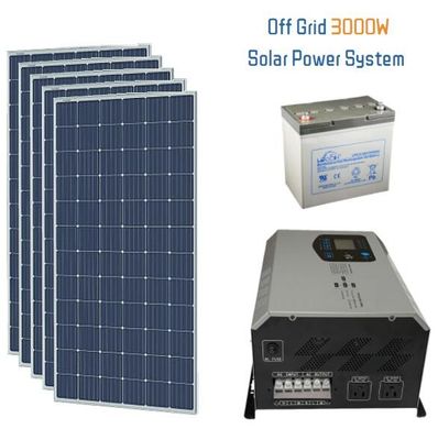 3kw de equipos del hogar de la energía solar del inversor de la rejilla con la batería de 4 unidades