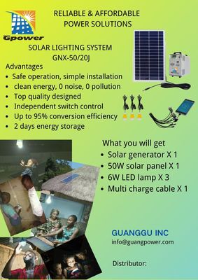 capacidad solar solar de Kit With Battery 120AH del sistema de generador 50W